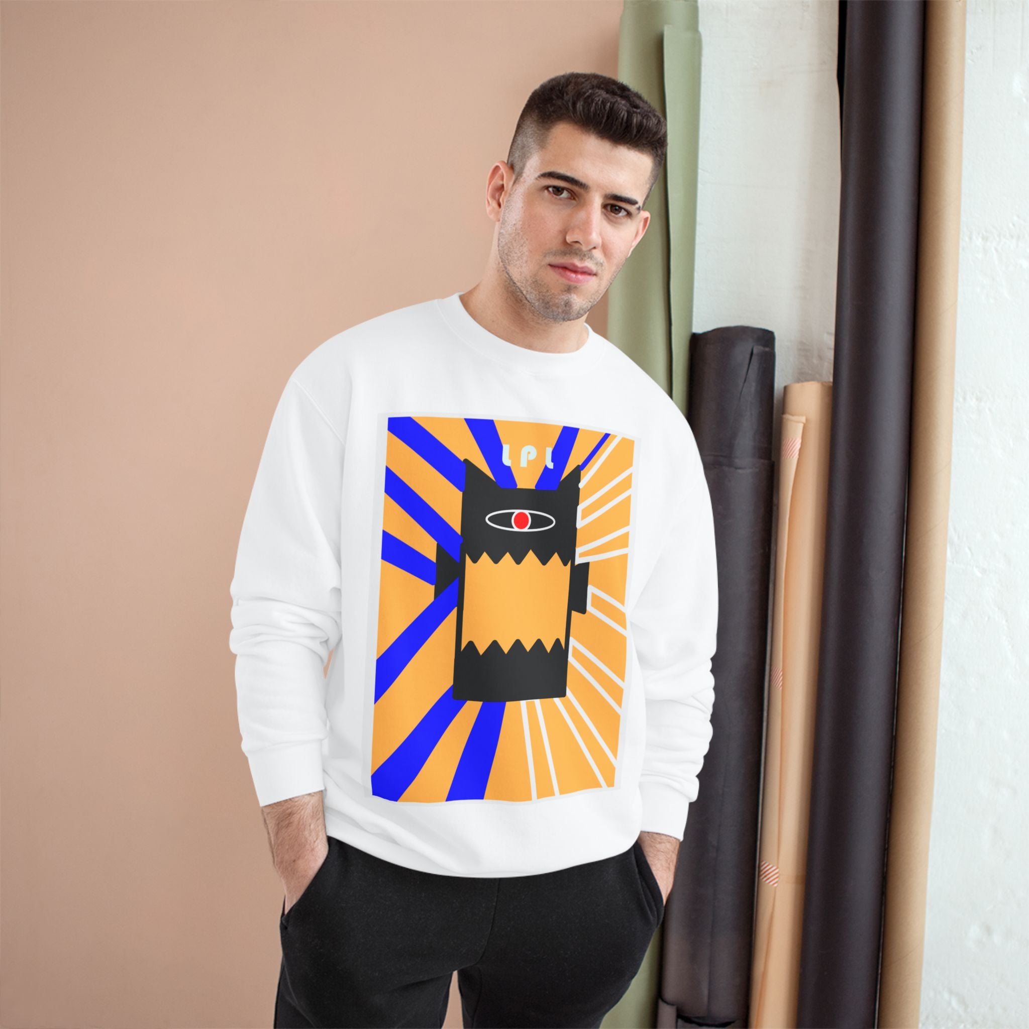 Retro Robot Graphic Sweatshirt — Bold Pop Art Monster Design