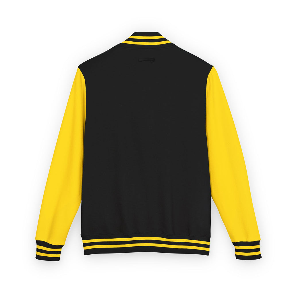 Letterman Jacket - Minimal Black & White Varsity Jacket with Geometric Crest
