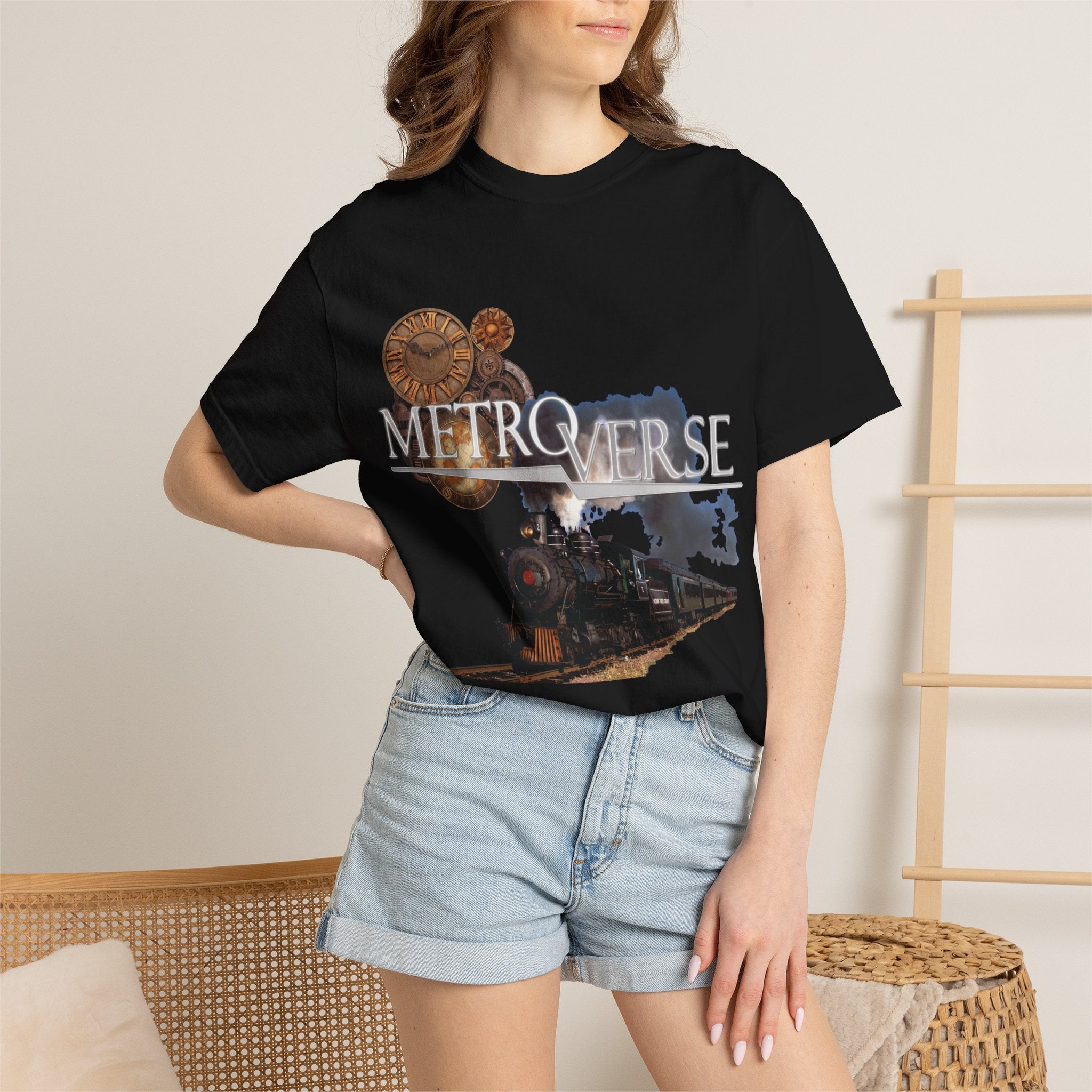 Metroverse Steam Train T-Shirt — Vintage Locomotive Graphic Tee