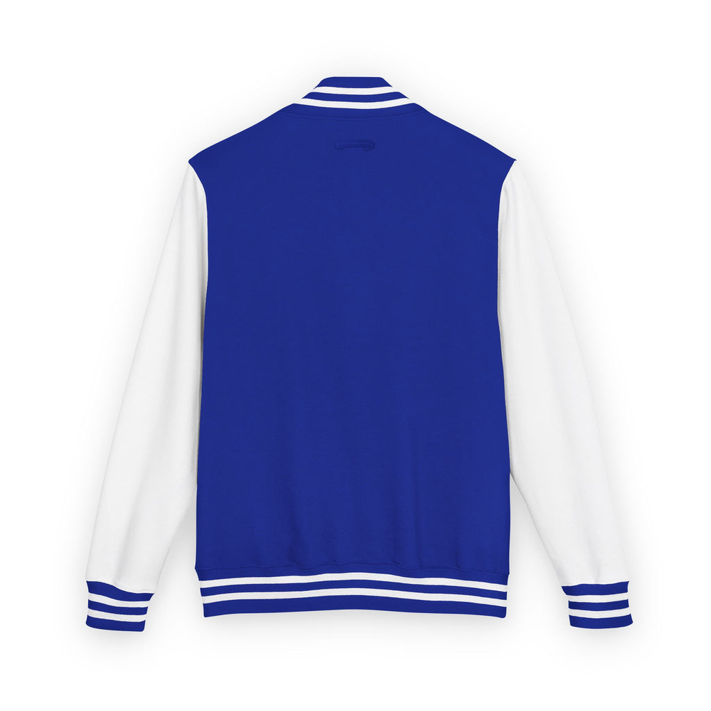Letterman Jacket - Minimal Black & White Varsity Jacket with Geometric Crest