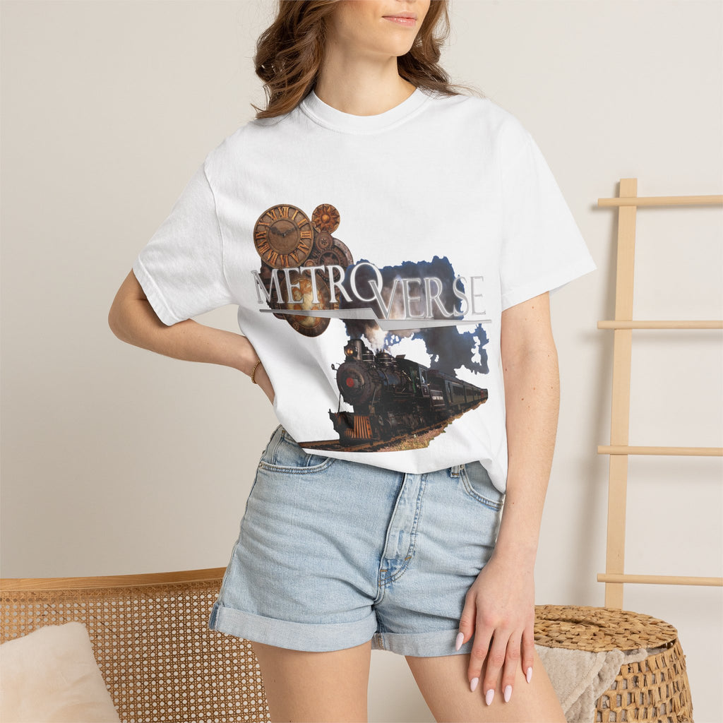 Metroverse Steam Train T-Shirt — Vintage Locomotive Graphic Tee